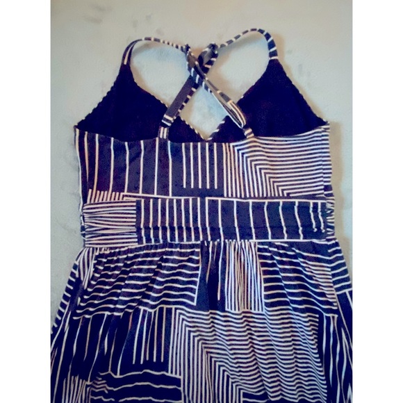 Navy and Cream floor length maxi dress - Ann Taylor Loft - Size S - Picture 4 of 6